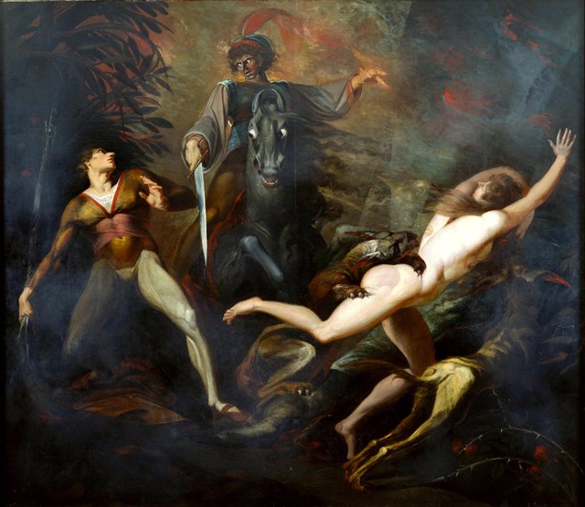 Theodore Meets in the Wood the Spectre of His Ancestor Guido Cavalcanti by Henry Fuseli