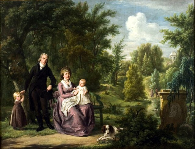 A family in Elswout by Adriaan de Lelie
