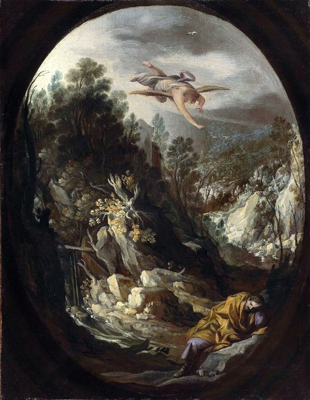 The dream of Saint Joseph to flee to Egypt by Antonio del Castillo y Saavedra