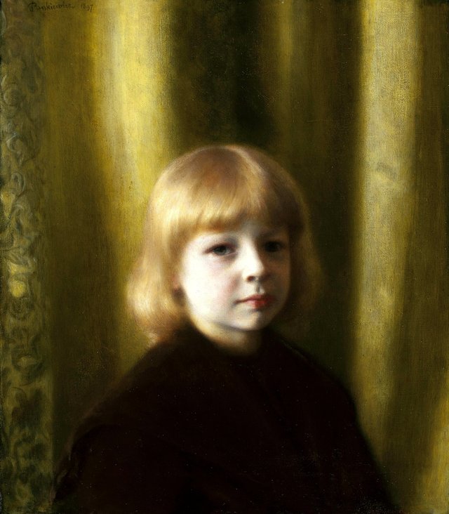 Portrait of Stefan Polczyński (Portrait of a child). by Józef Pankiewicz