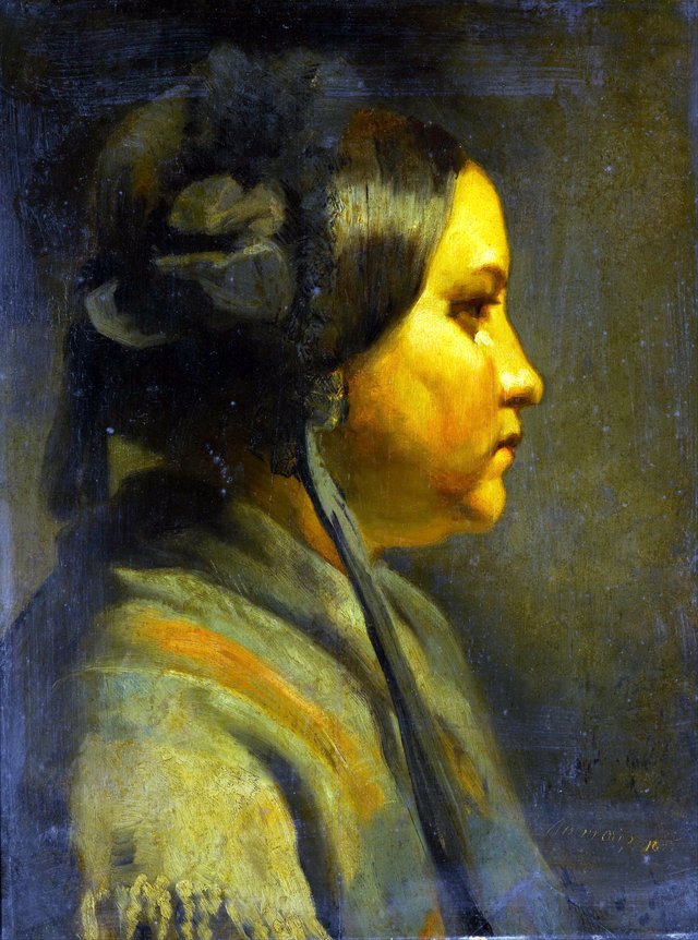 Study of the head of a young woman in profile by Matthijs Maris