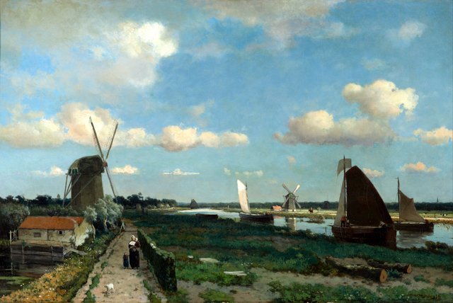 The Trekvliet by Johan Hendrik Weissenbruch