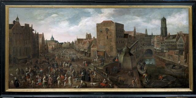 Goose market and landscape by Joost Cornelisz Droochsloot