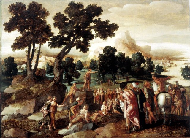 John the Baptist preaching by Lambert Sustris