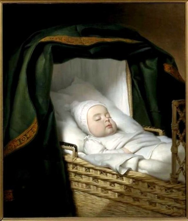 Death bed portrait of Arent van IJsendijk (1829-1830) by Jan Adam Kruseman