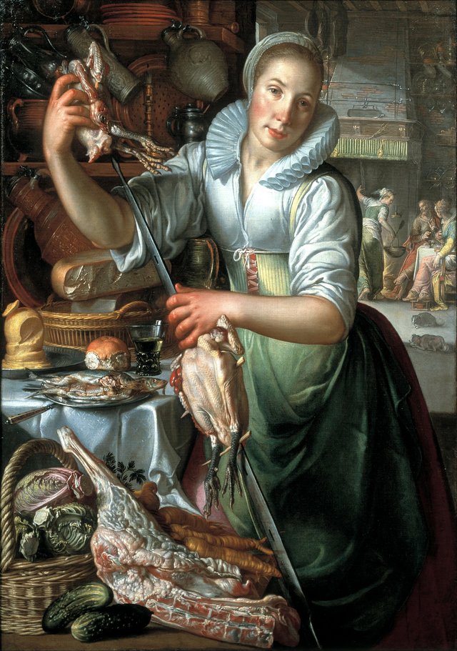 The kitchen maid by Joachim Wtewael