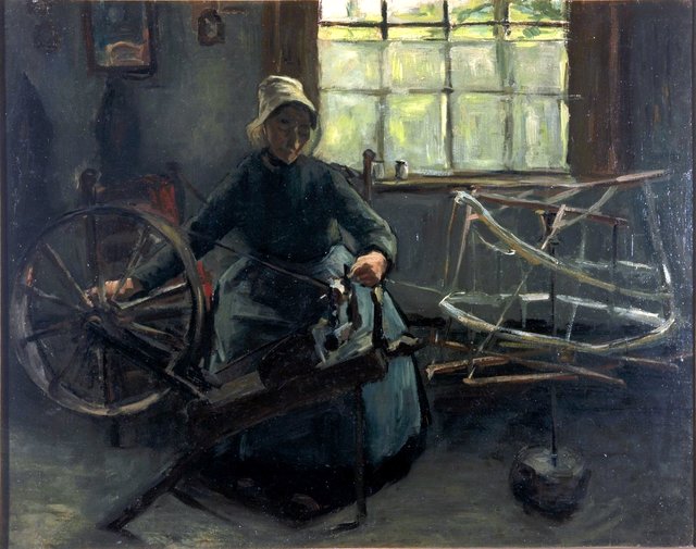 Spoelwindende vrouw, Nuenen by Anthon van Rappard