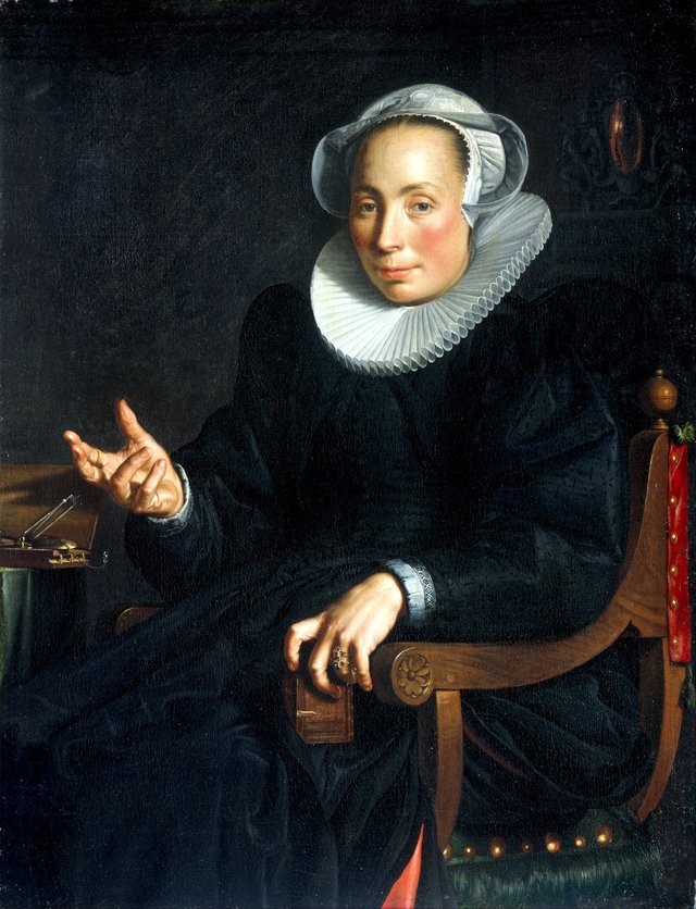 Portrait of Christina van Halen (1568-1629), wife of Joachim Wtewael by Joachim Wtewael
