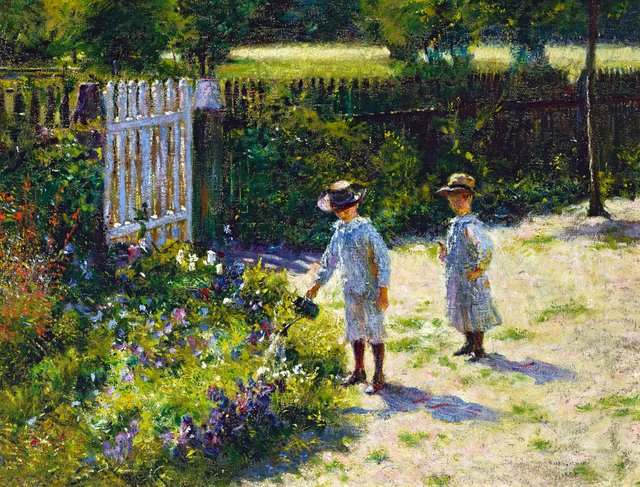 Children in the garden. by Władysław Podkowiński