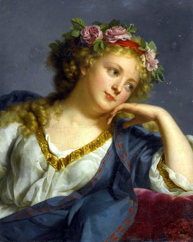 Tête de Femme couronnée de roses by Marie-Geneviève Bouliard