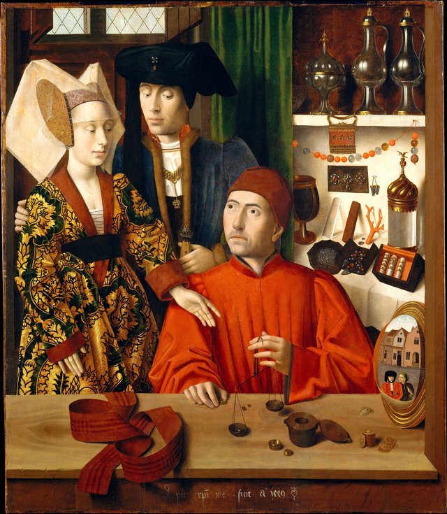 A Goldsmith in His Shop by Petrus Christus