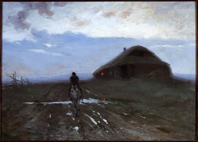 Inn by the road. by Ferdynand Ruszczyc