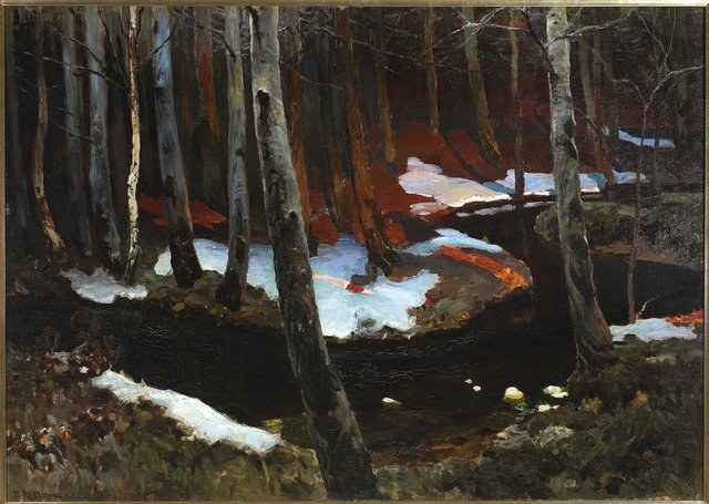 Forest brook. by Ferdynand Ruszczyc