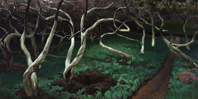 Old apple trees. by Ferdynand Ruszczyc