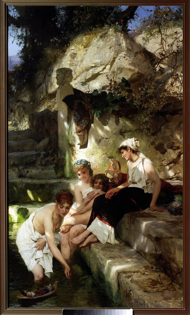 Roman bucolic (Before bath). by Henryk Siemiradzki