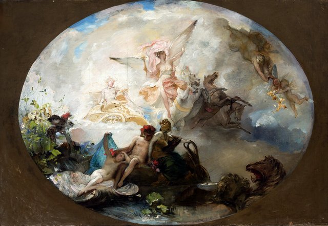 Aurora, design for a ceiling decoration. by Henryk Siemiradzki