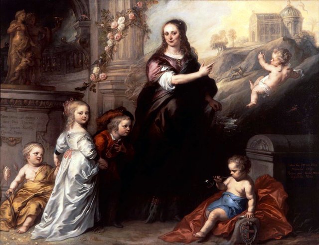 Portrait of Josina Copes-Schade van Westrum and Her Children - c. 1651 by Theodoor van Thulden