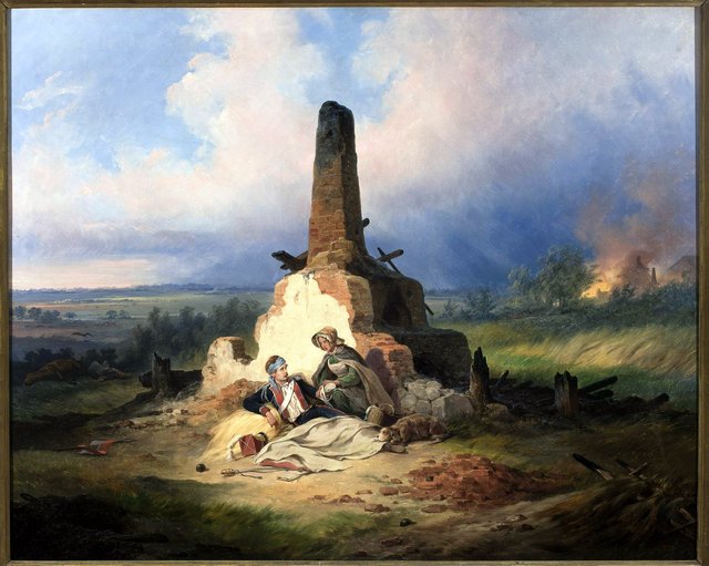 Wounded uhlan in 1831 by January Suchodolski