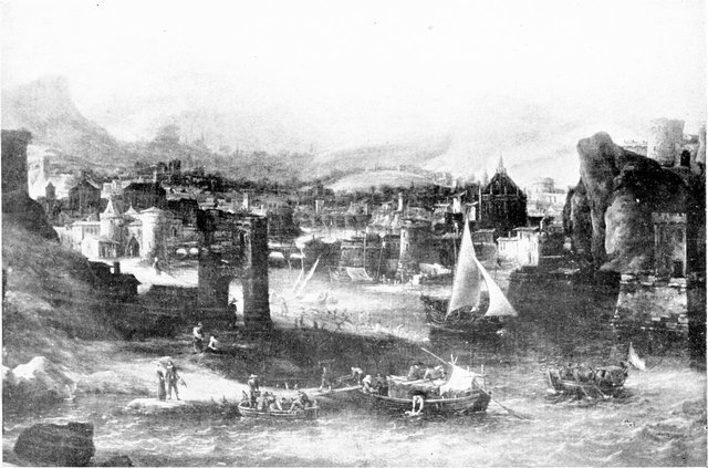 View of a Foreign Harbor with Various Vessels by Jan Abrahamsz Beerstraaten