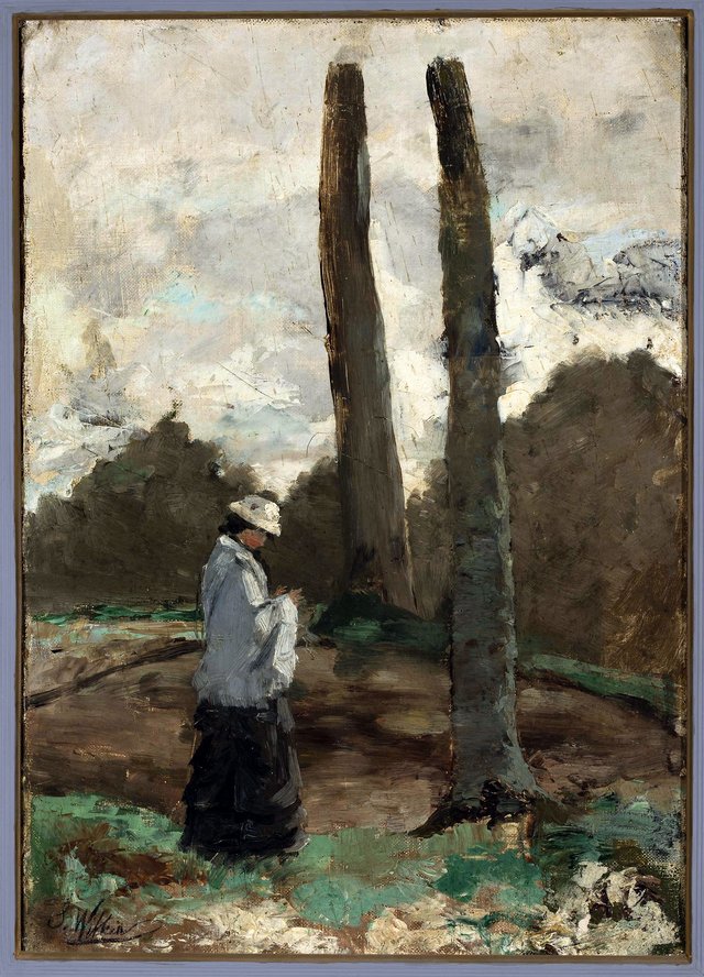 Landscape with a female figure. by Stanisław Witkiewicz