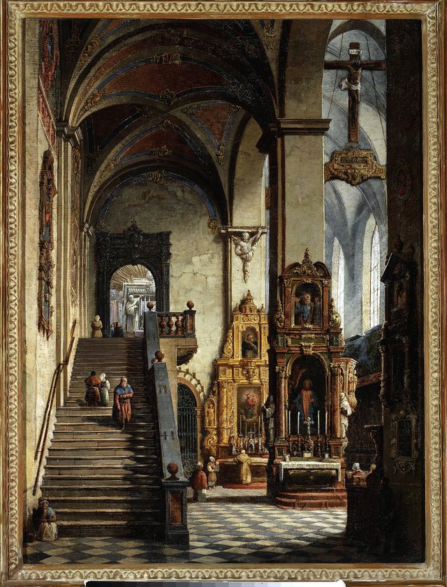 Interior of the Dominican Church in Kraków. by Marcin Zaleski
