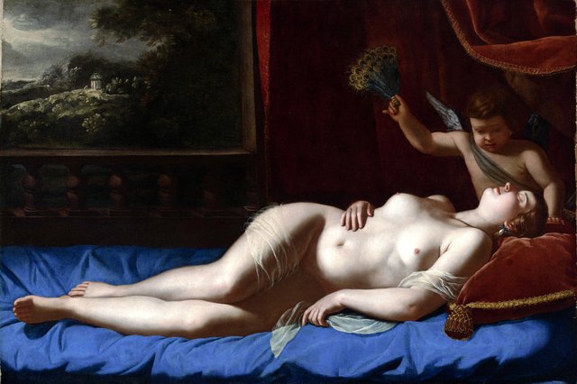 Venus and Cupid (Sleeping Venus) by Artemisia Gentileschi