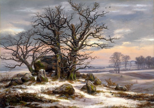 Dolmen near Vordingborg in Winter by Johan Christian Dahl