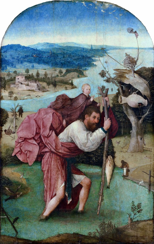 Saint Christopher Carrying the Christ Child by Hieronymus Bosch