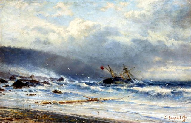 Rough sea in Cap Martin by Alexey Bogolyubov