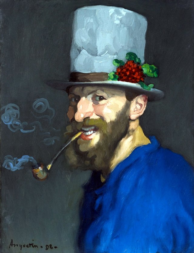Self-portrait with a Smoking Pipe by Louis Anquetin