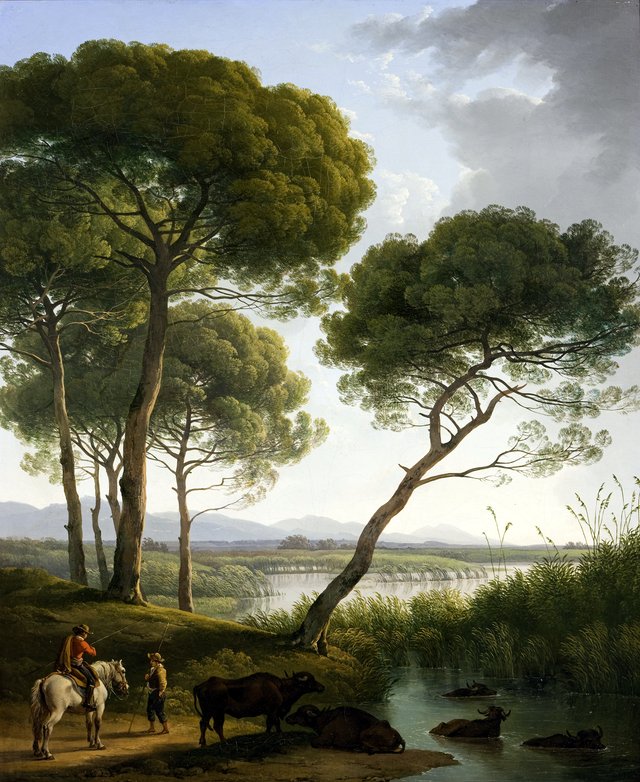 Italiaans landschap by Hendrik Voogd