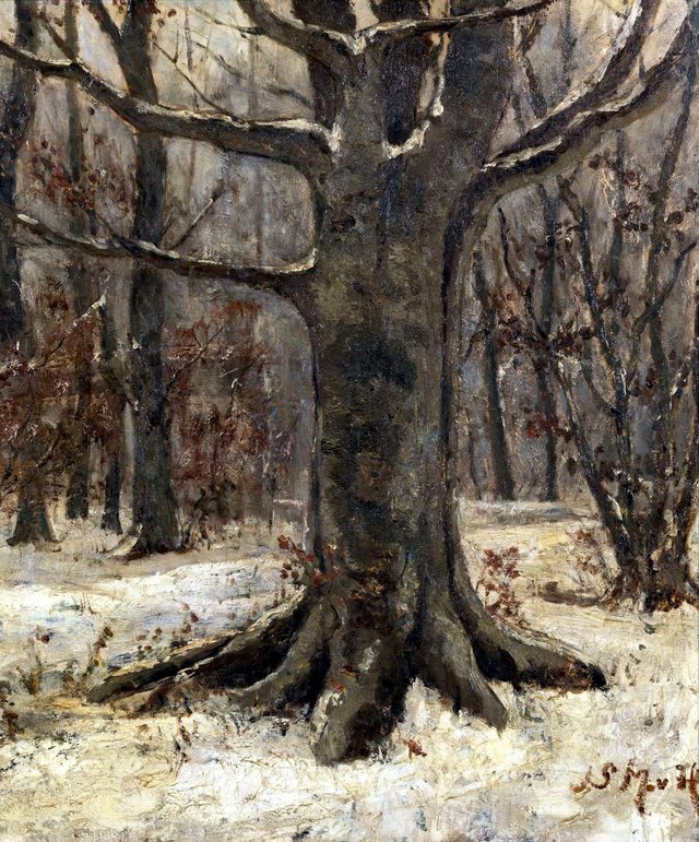 Bosgezicht in de winter by Sina Mesdag-van Houten