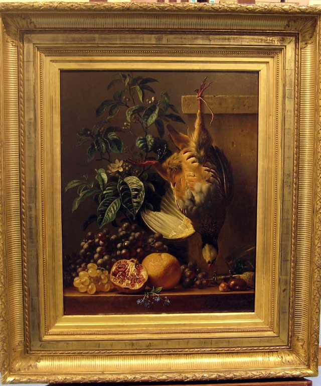 Stilleven met patrijs en vruchten by Georgius Jacobus Johannes van Os