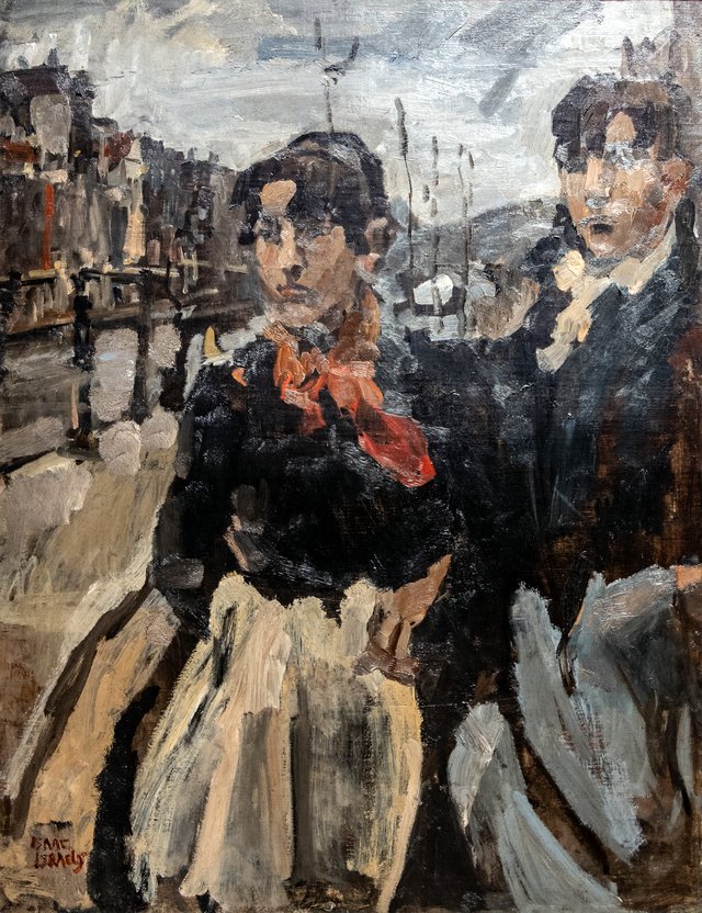 Two maids on the Lijjnbaansgracht in Amsterdam by Isaac Israëls