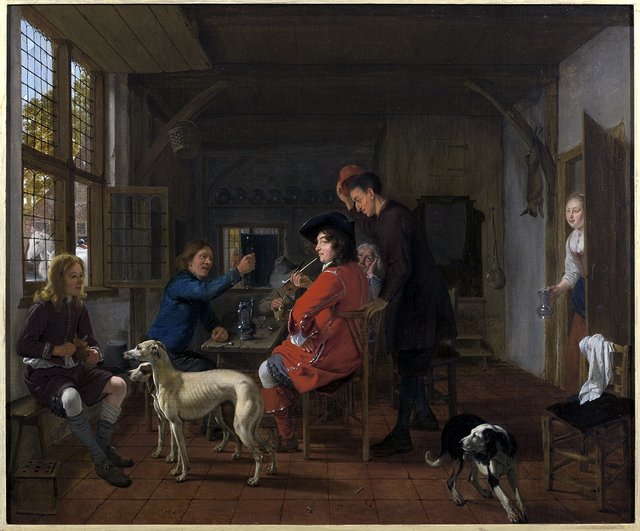 Inn with Resting Hunters by Ludolf de Jongh