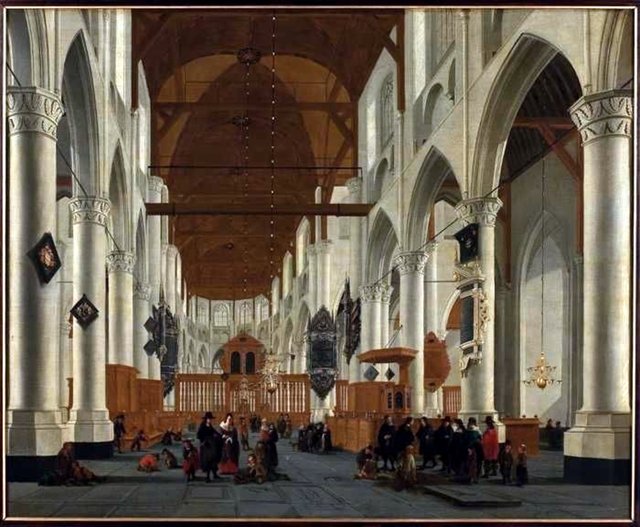 interior of church in Rotterdam 1651 by Daniël de Blieck