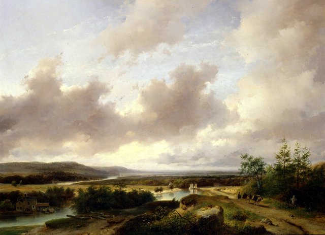 Zomerlandschap by Andreas Schelfhout