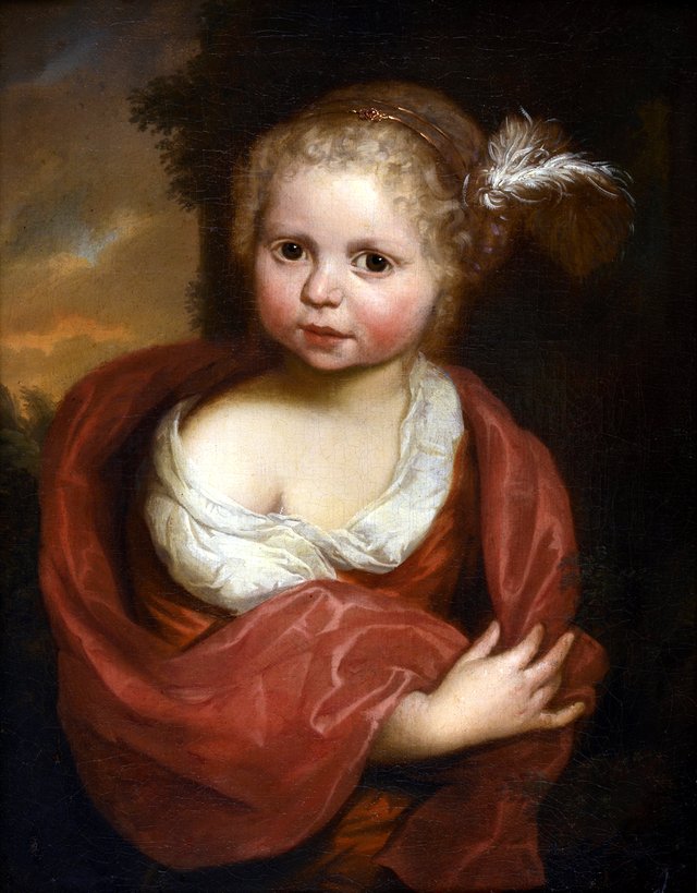 Portrait of a little girl by Arnold Houbraken