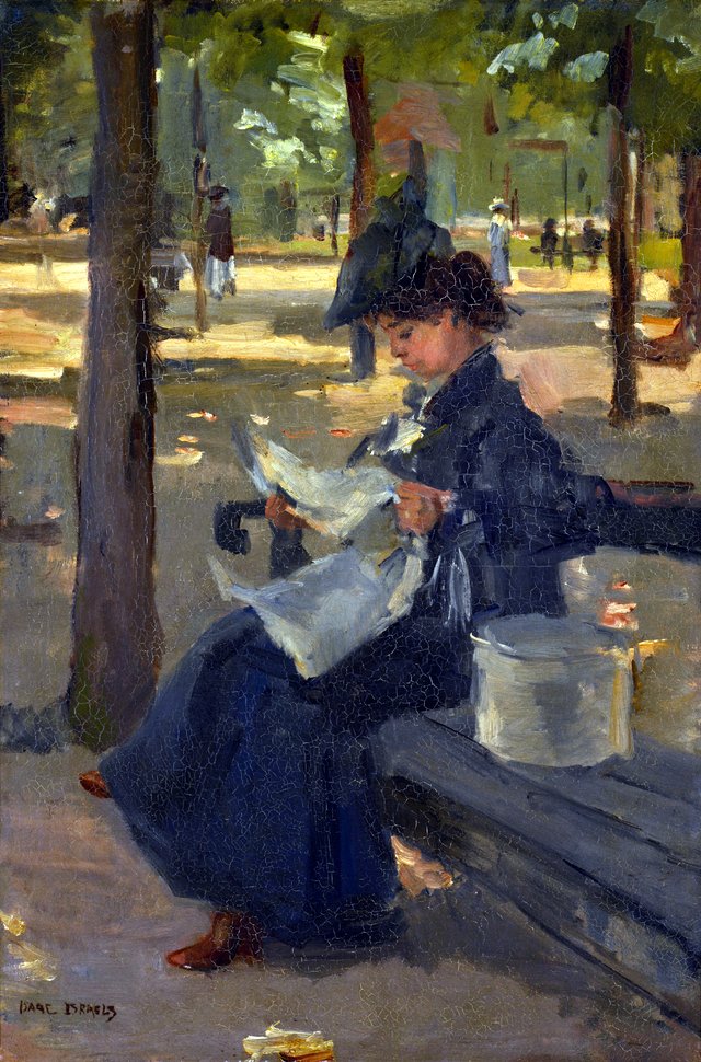 Hatter in a park by Isaac Israëls