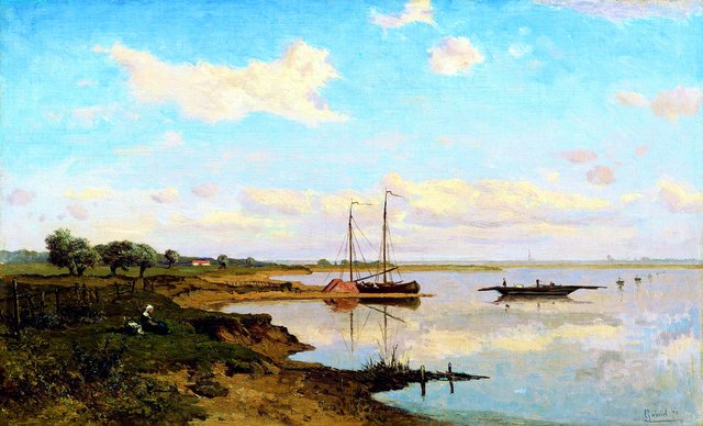 Het Drielse veer by Paul Joseph Constantin Gabriël