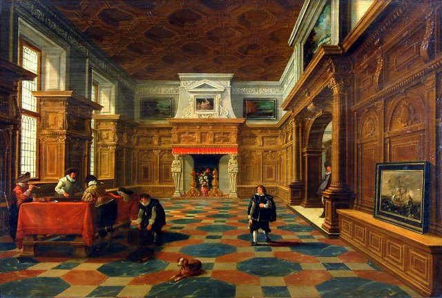 Interieur met figuren by Bartholomeus van Bassen