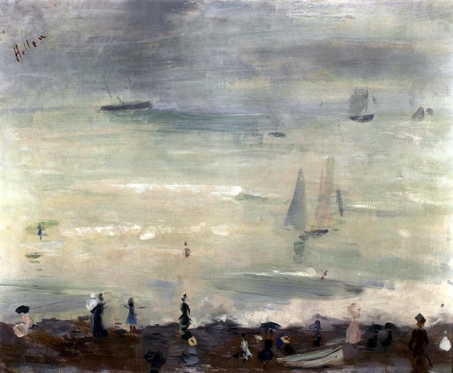 On the Beach, Dieppe, Impression Gray Sea by Paul César Helleu