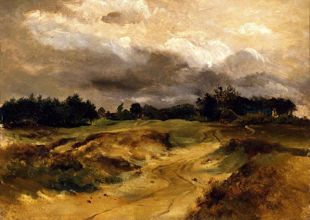 Landschap met zandweg by Johannes Tavenraat