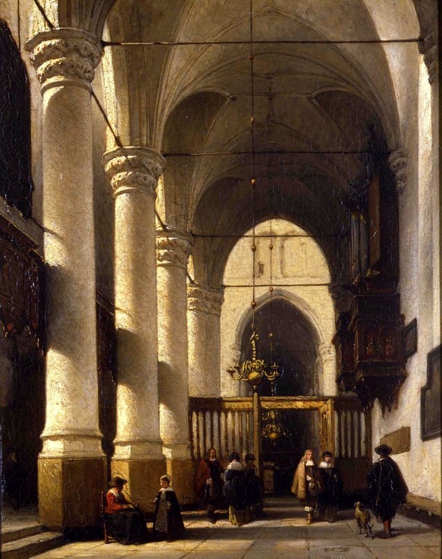 De Grote- of St. Jacobskerk in Den Haag by Johannes Bosboom