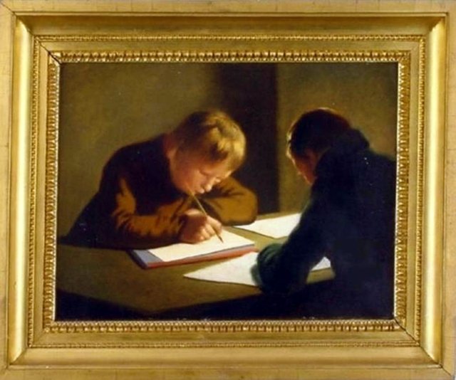 Double portrait of Binne (1806-1830) and Haye (1807-1890) van der Kooi drawing by Willem Bartel van der Kooi