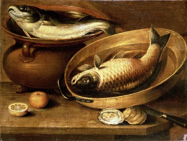 Still Life of Fish and Lemons by Clara Peeters