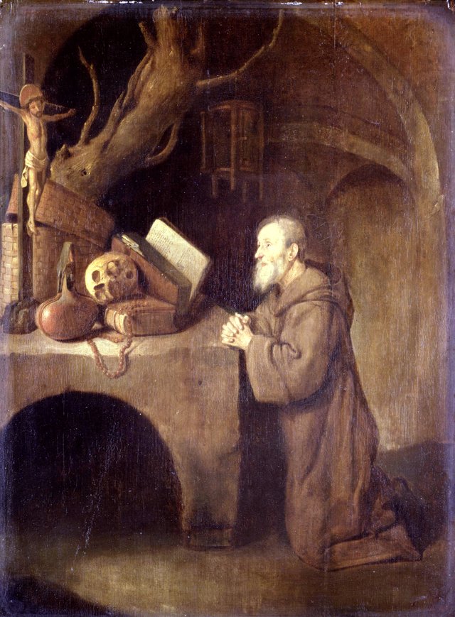 Praying Hermit by Quirijn van Brekelenkam
