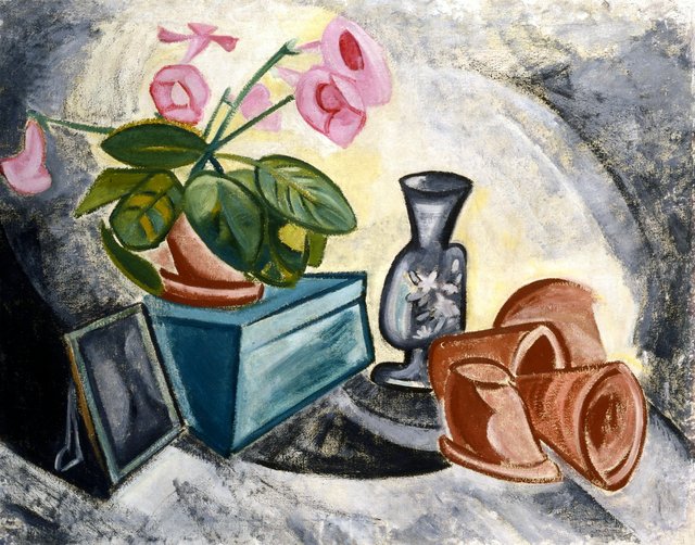 Still life. Gloxinias by Olga Rozanova