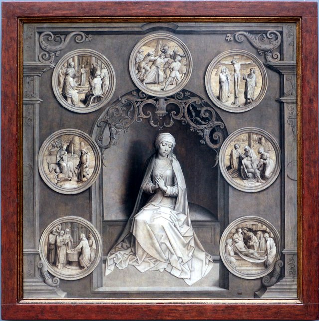 Our Lady of the Seven Sorrows (grisaille) by Adriaen Isenbrandt