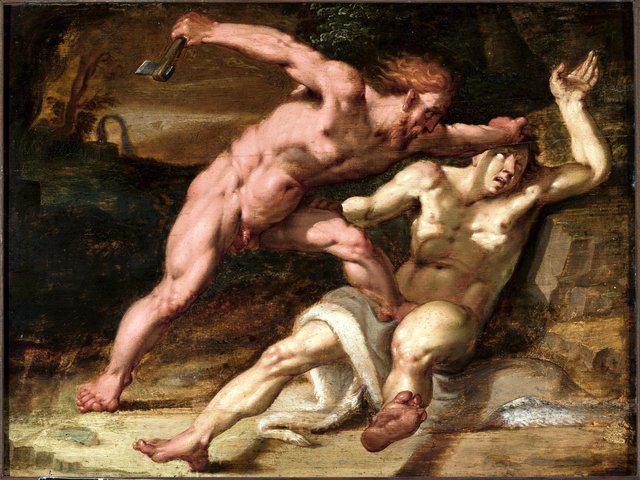 Cain slaying Abel by Abraham Bloemaert